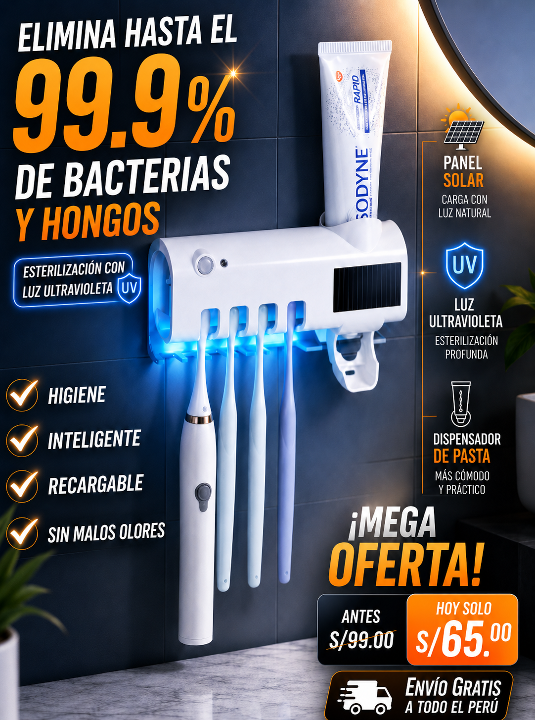 ESTERILIZADOR DE CEPILLOS 2 EN 1