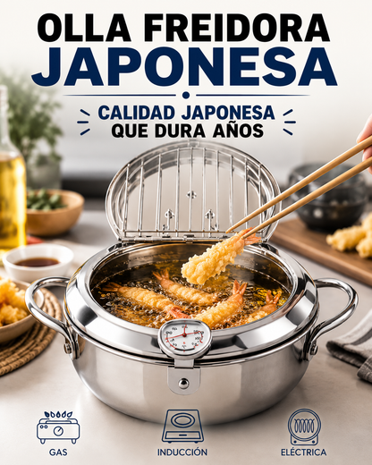 Olla Freidora Japonesa - Fríe Crocante Usando Menos Aceite